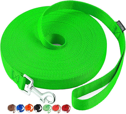 AMAGOOD Dog/Puppy Obedience Recall Training Agility Lead-15 ft 20 ft 30 ft 50 ft Long Leash-for Dog Training,Tie Out,Play,Safety,Camping (15 feet, Black) - PuriLite