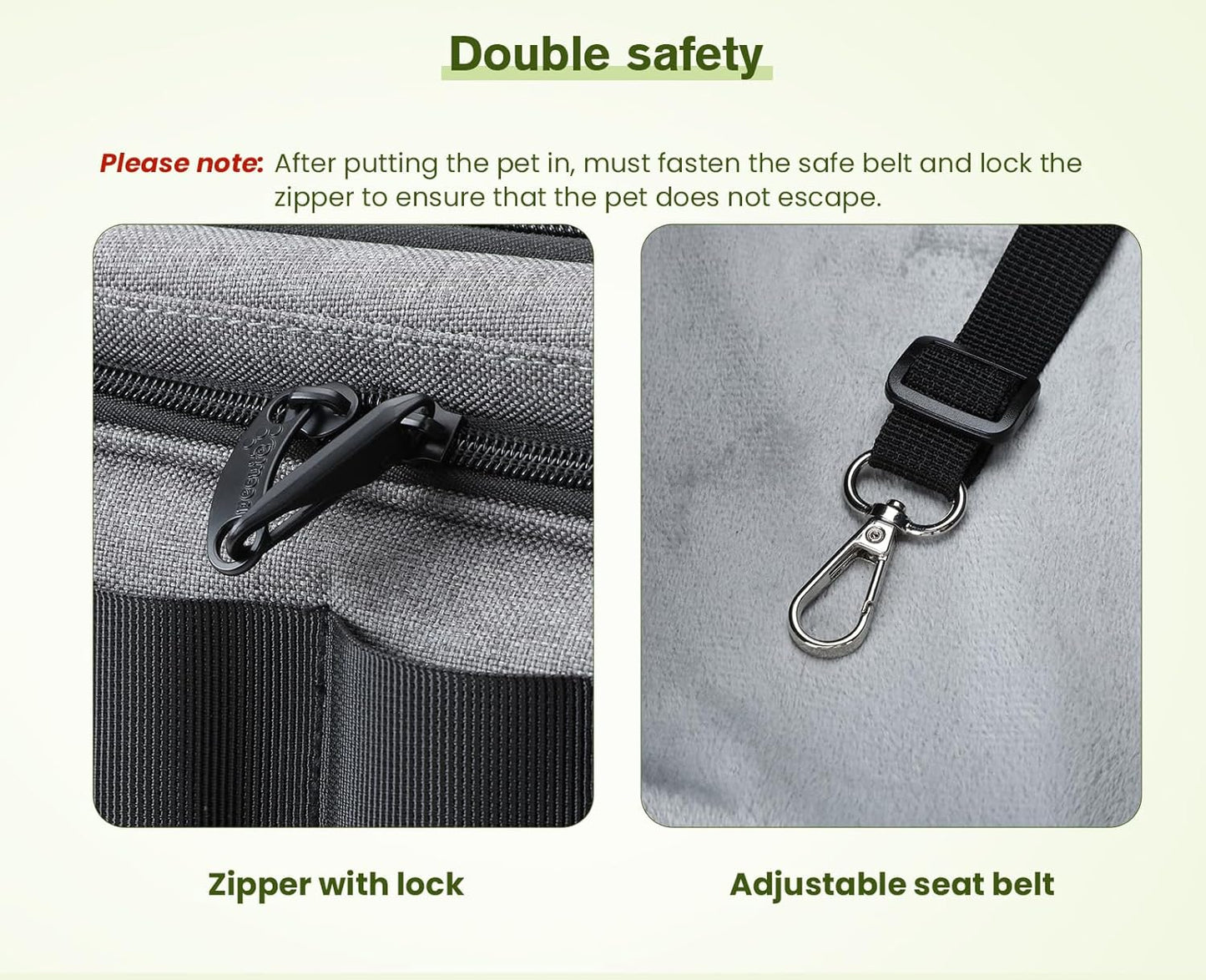 Approved Collapsible Cat Soft-Sided Carriers, Breathable Pet Carriers up to 5kg/12lbs, Portable Dog Carrier Great for Travel, Outdoor, Hiking, Camping(Gray) - PuriLite