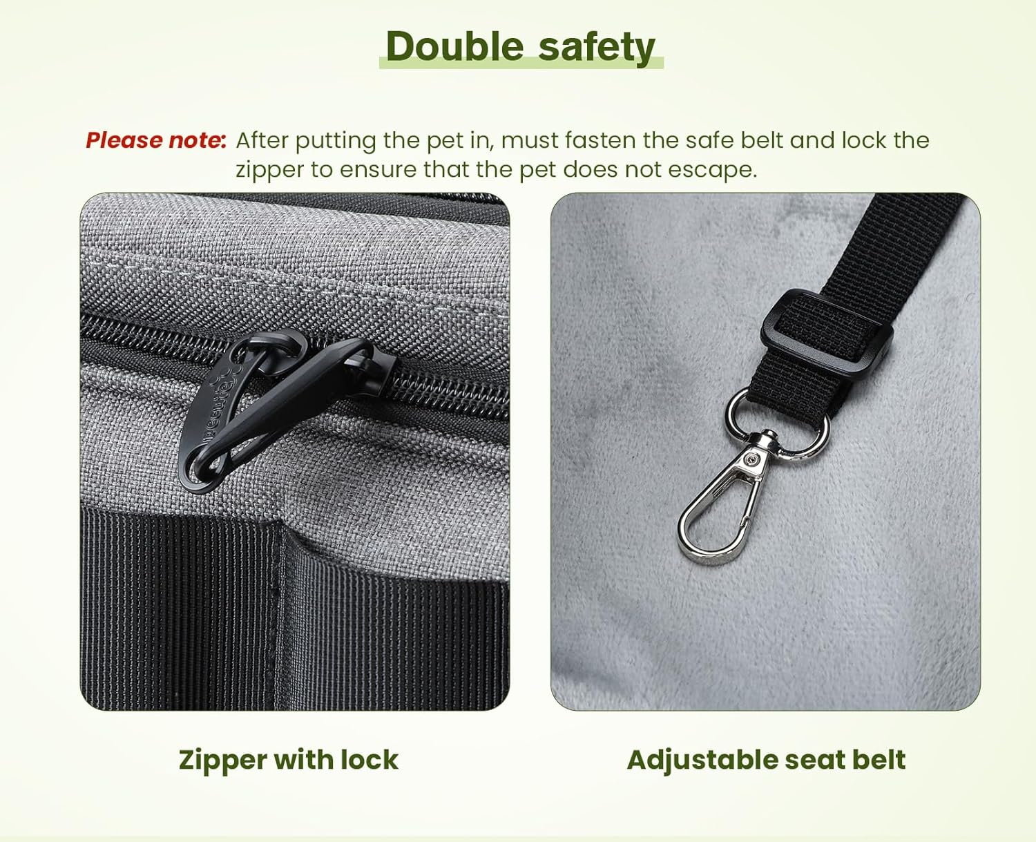 Approved Collapsible Cat Soft-Sided Carriers, Breathable Pet Carriers up to 5kg/12lbs, Portable Dog Carrier Great for Travel, Outdoor, Hiking, Camping(Gray) - PuriLite