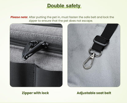 Approved Collapsible Cat Soft-Sided Carriers, Breathable Pet Carriers up to 5kg/12lbs, Portable Dog Carrier Great for Travel, Outdoor, Hiking, Camping(Gray) - PuriLite