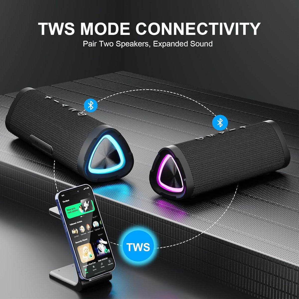 Vanzon Bluetooth Speakers, V40 Portable Wireless Speaker V5.0 with 24W Loud Stereo Sound, 24H Playtime, TWS & IPX7 Waterproof, Suitable for Travel, Beach,Home and Outdoors,Great Choice for Gift - PuriLite