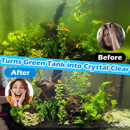 Aquarium Filter for 40-100 Gallon Tank, U-V Fish Tank Green Clean Machine Submersible Powerful Pump Canister Filter 400GPH for Pond Turtle Tank Saltwater Freshwater Crystal Clear Green Killing