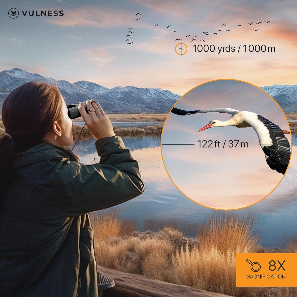 Binoculars for Adults | Compact Small Mini Travel Binocular for Bird Watching High Powered Electronics Cruise Ship Essentials Norwegian Alaska Must Haves Hiking Camping Gear by VULNESS (Black, 8X21) - PuriLite