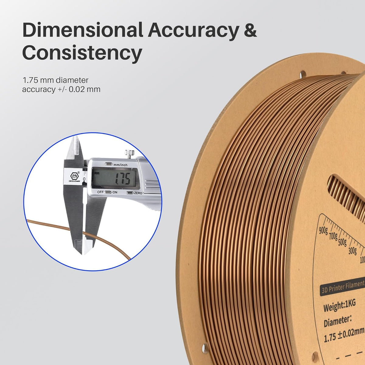 ELEGOO PLA Filament 1.75mm Black 1KG,3D Printer Filament Dimensional Accuracy +/- 0.02mm,1kg Cardboard Spool(2.2lbs) 3D Printing Filament Fits for Most FDM 3D Printers - PuriLite