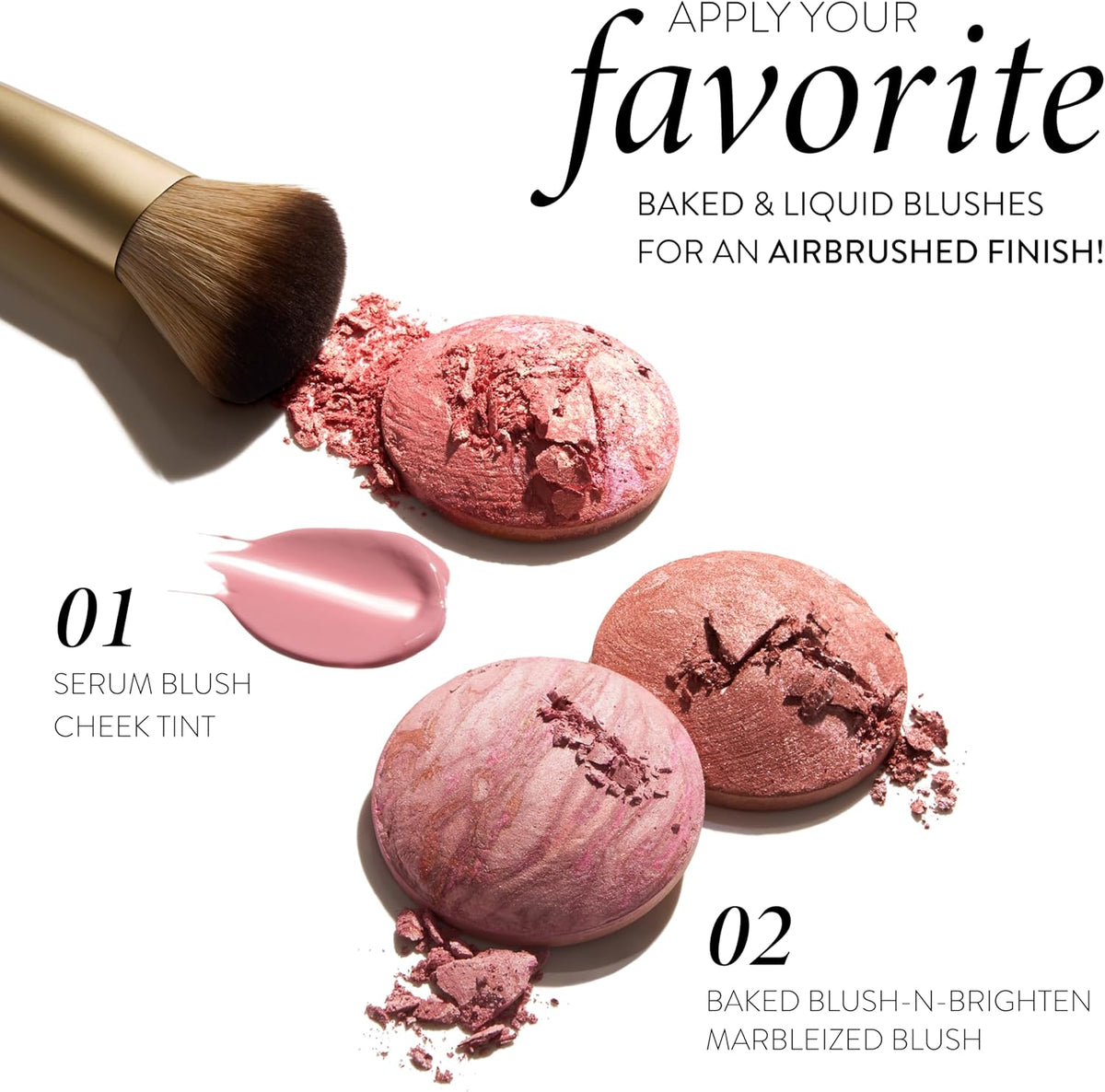 LAURA GELLER NEW YORK Dual-Ended Blush + Bronzer Brush - Blush Bronzer Contour Face Makeup Brush - PuriLite