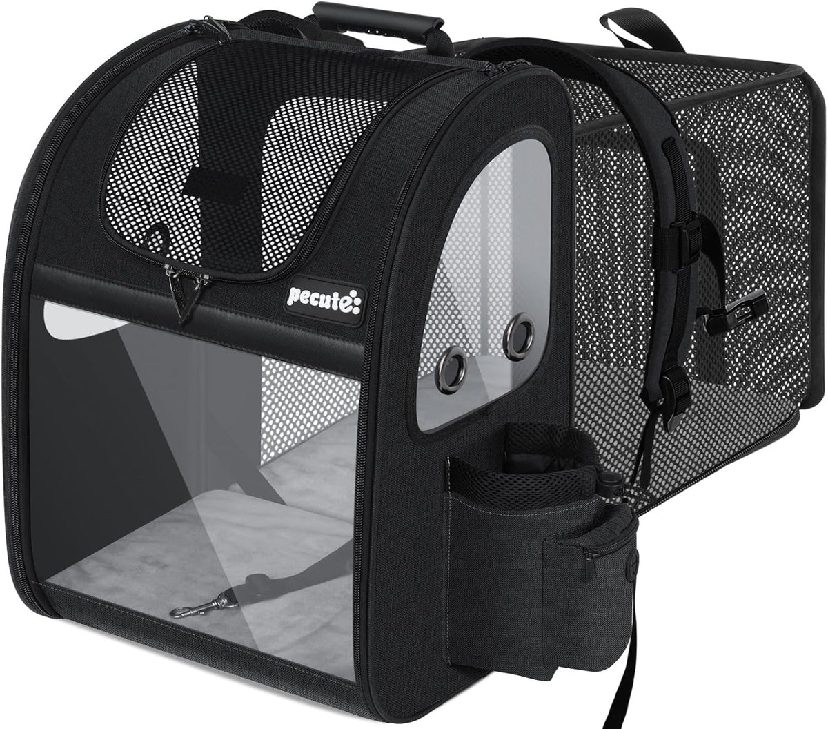 Pecute Pet Carrier Backpack, Dog Carrier Backpack Expandable with Breathable Mesh for Pets ＜6kg, Pet Backpack Carrier for Hiking Travel Camping Outdoor - PuriLite