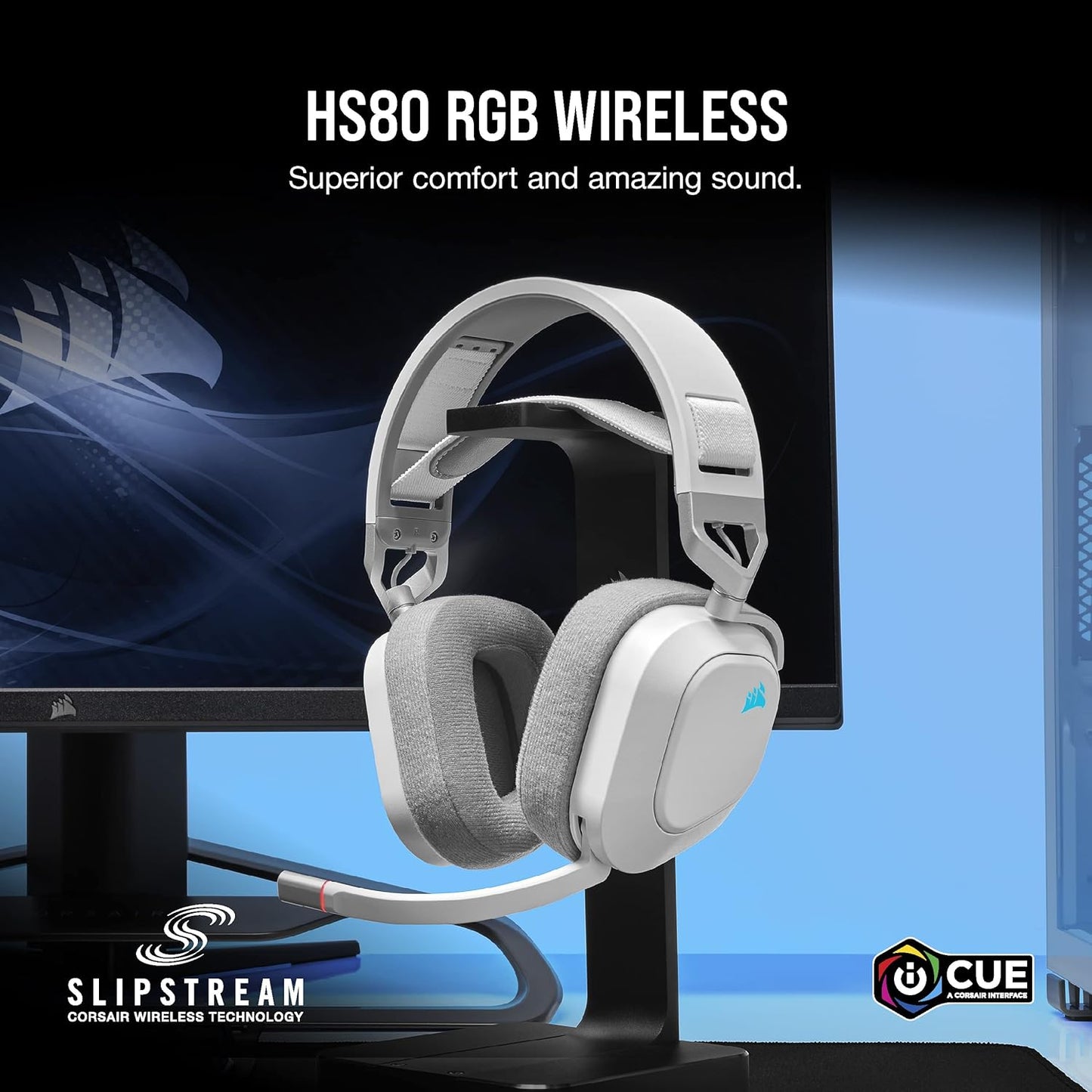 Corsair HS80 RGB USB Premium Gaming Headset with Dolby Audio 7.1 Surround Sound (Broadcast-Grade Omni-Directional Microphone, Memory Foam Earpads, High-Fidelity Sound, Durable Construction) Carbon - PuriLite