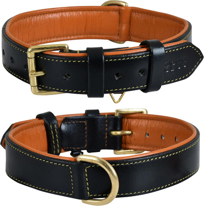DowgClub | Genuine Leather Dog Collar | Full Grain, Heavy Duty | Comfortable, Strong | Best for Pups, Small, Medium & Large Breeds | Pink, Brown, Black, Tan - PuriLite