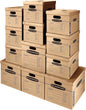 Bankers Box SmoothMove Classic Moving Kit Boxes, Tape-Free Assembly, Easy Carry Handles, 8 Small 4 Medium, 12 Pack(7716403) - PuriLite