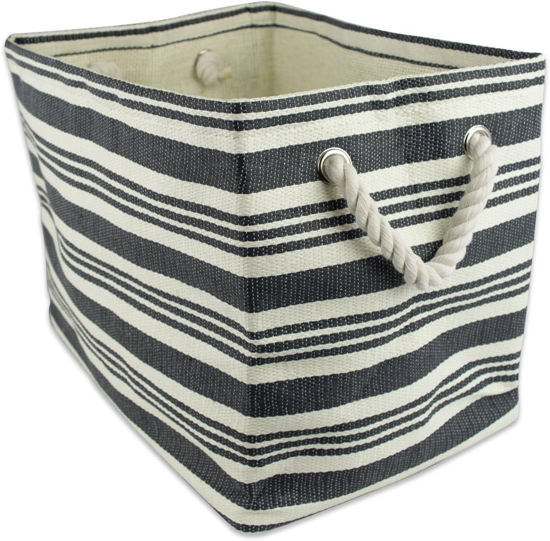 DII Storage Basket or Bin, Collapsible & Convenient Storage Solution for Office, Bedroom, Closet, Toys, Laundry (Large) - Pink Rugby Stripe - PuriLite