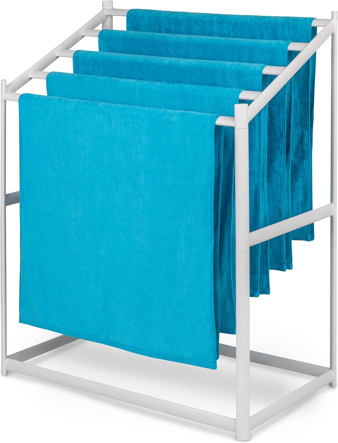 Coast Modern Pool Towel Rack – 5 Beach Towel PVC Drying Rack for Outdoor & Indoor Use
