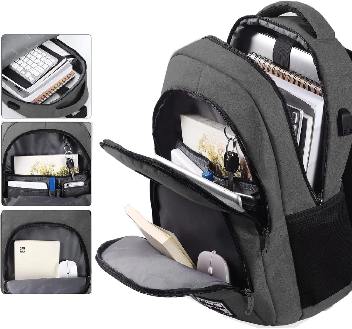 Backpack for Teen Girls,Boys School Backpack for Women with USB,College Backpack,Big Flower - PuriLite