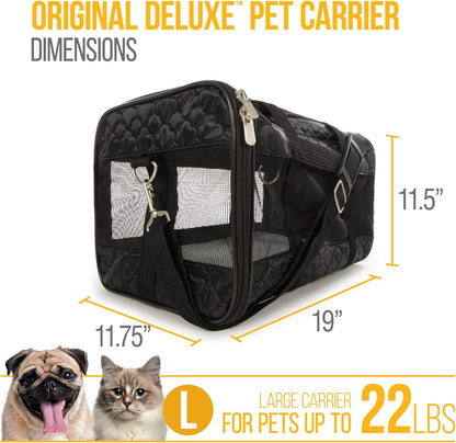 Sherpa Original Deluxe Travel Bag Pet Carrier, Airline Approved & Guaranteed-On-Board - Mesh Panels & Spring Frame, Locking Safety Zippers, Machine Washable Liner - Charcoal Gray, Medium - PuriLite