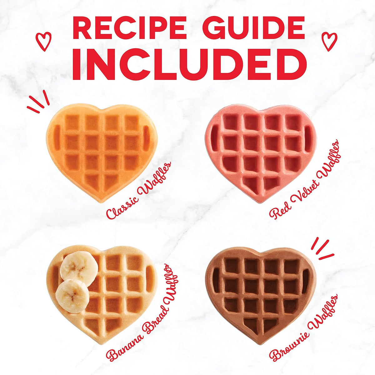 DASH Multi Mini Heart Waffle Maker - Six 3” Heart Shaped Waffle Molds, Nonstick Waffle Iron with Quick Heat-Up, Nonstick Surface - Perfect Mini Waffle Maker for Kids and Families, Just Add Batter - PuriLite