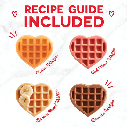 DASH Multi Mini Heart Waffle Maker - Six 3” Heart Shaped Waffle Molds, Nonstick Waffle Iron with Quick Heat-Up, Nonstick Surface - Perfect Mini Waffle Maker for Kids and Families, Just Add Batter - PuriLite