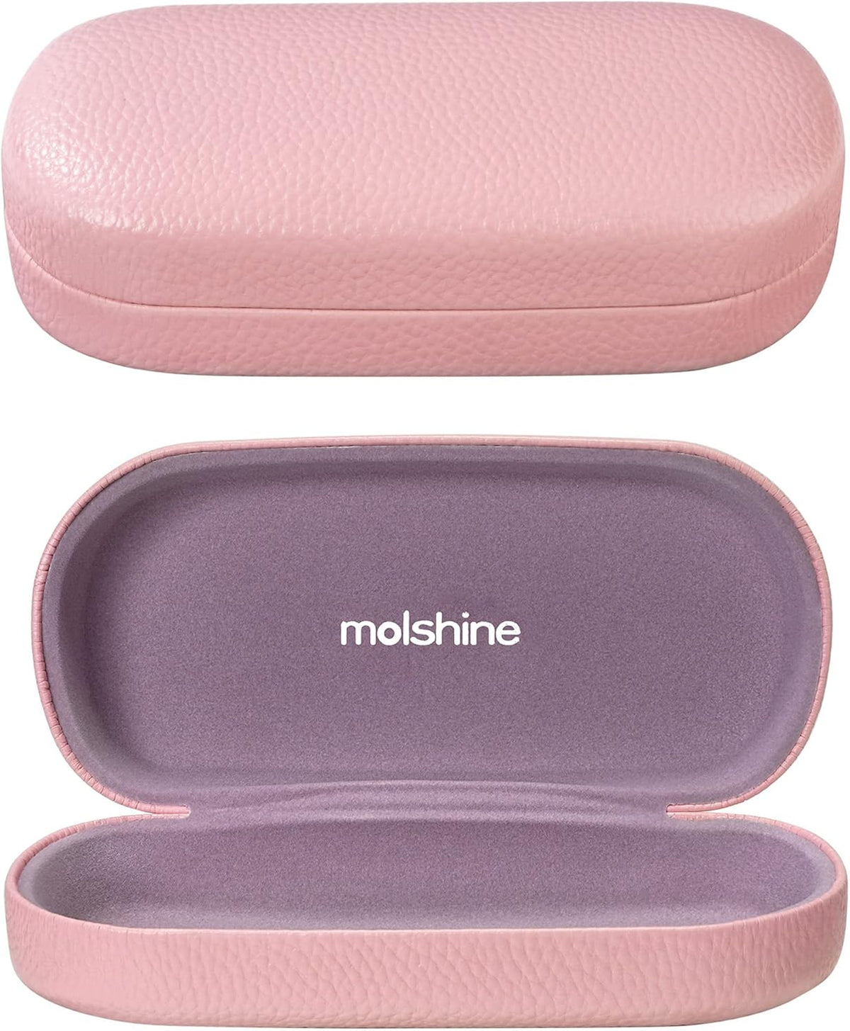 molshine Hard Shell Leather Sunglasses Case,Classic Large Glasses Case for Women Men,Sunglass Eyeglasses - PuriLite