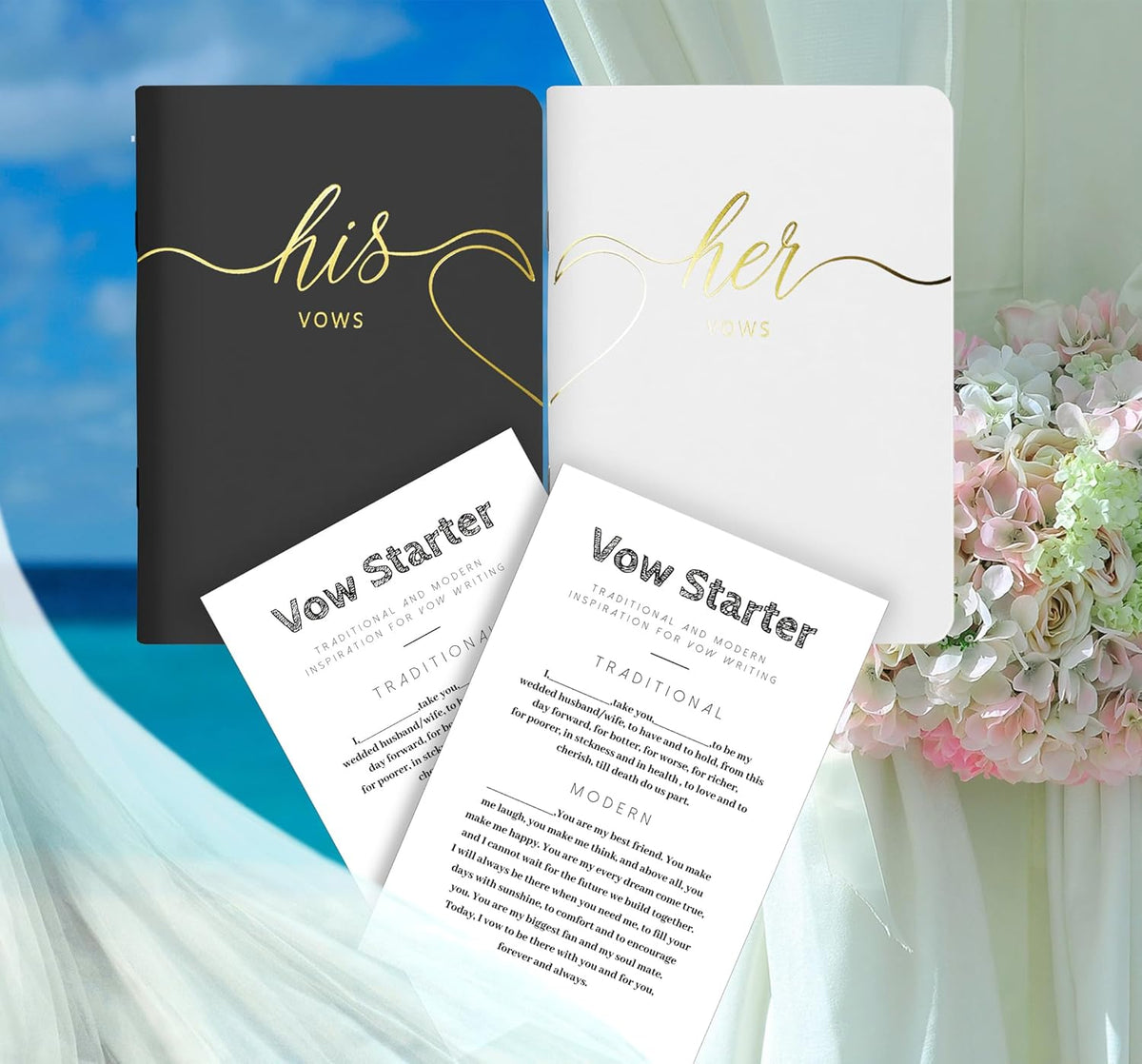 LSSH GmbH Vow Books - His and Hers Wedding Essentials, 28 Pages, 5.5" X 4" (Dark Green & Sage) - PuriLite