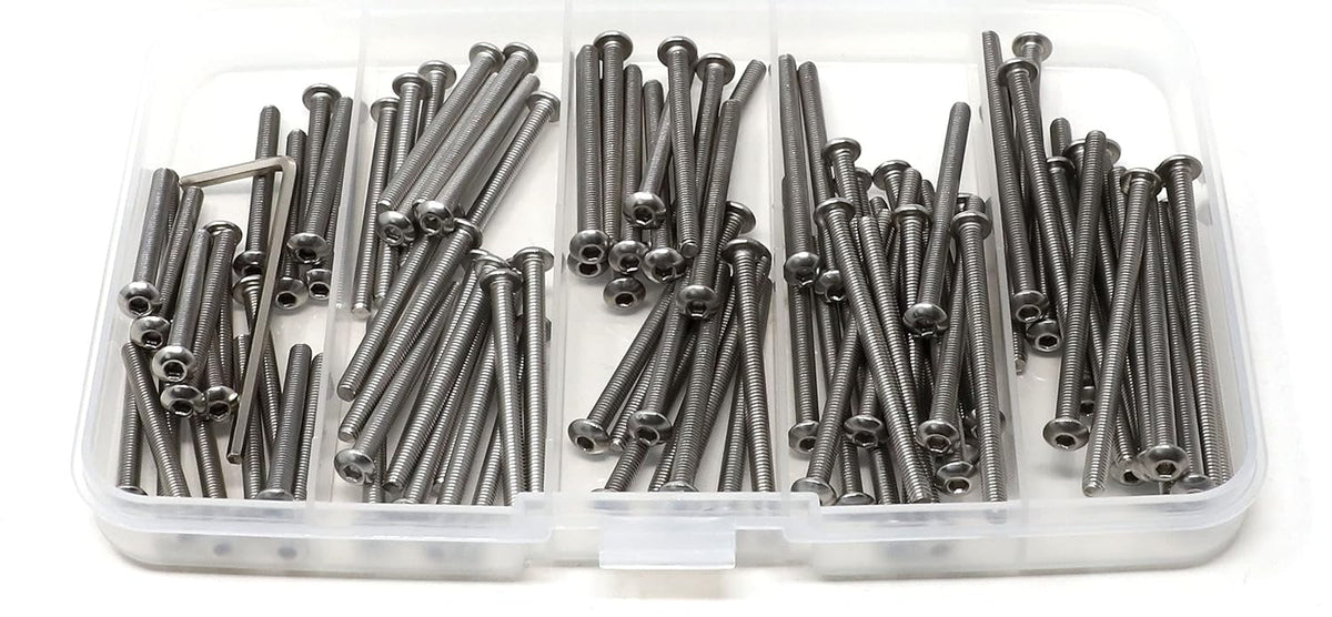 iexcell 50 Pcs M6 x 20mm Thread Pitch 1 mm Stainless Steel 304 Hex Socket Button Head Cap Screws Bolts Kit - PuriLite