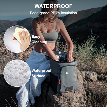 SPARTER Backpack Cooler Insulated Leak Proof 33/49 Cans, 2 Insulated Compartments Thermal Bag, Portable Lightweight Beach Travel Camping Lunch Backpack for Men and Women - PuriLite
