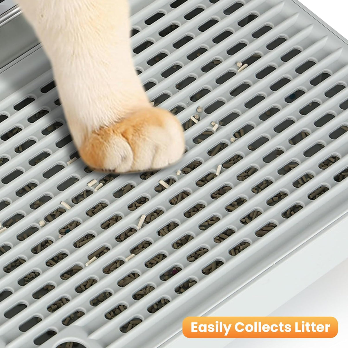 Aothey Cat Ramp, Cat Step, Cat Litter Mat with Wooden Base, Anti-Tracking & Easy to Clean, Ideal for Small & Elderly Cats - PuriLite