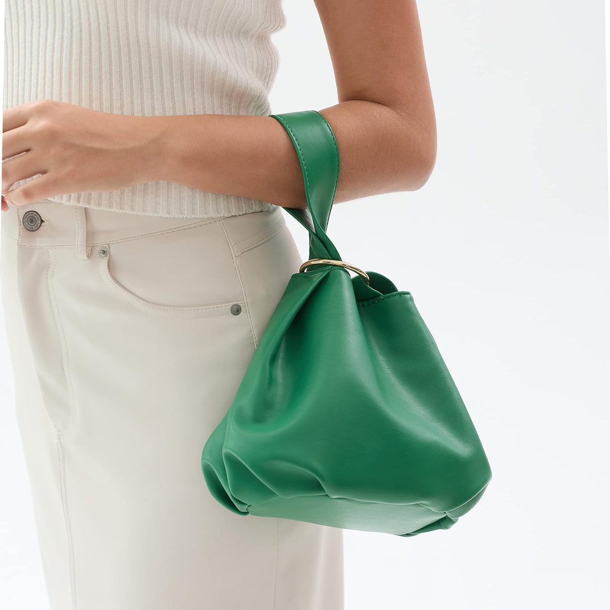 Women's Clutch Soft Vegan Leather Hobo Top Handle Bag Small Tote Purse - PuriLite