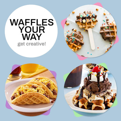 Elite Gourmet EWM015M Electric Nonstick Mini Waffle Maker, Belgian Waffles, Compact Design, Hash Browns, Keto, Snacks, Sandwich, Eggs, Easy to Clean, Mint - PuriLite