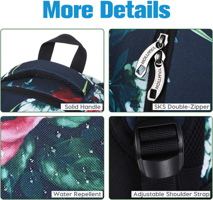 Backpack for Teen Girls,Boys School Backpack for Women with USB,College Backpack,Big Flower - PuriLite