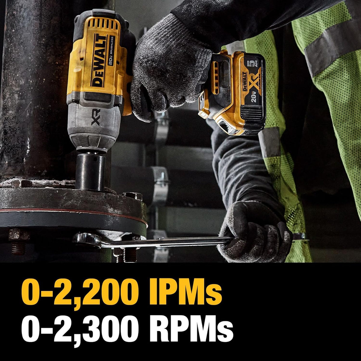 DEWALT 20V MAX XR Impact Wrench, 1/2 In Cordless, High Torque, 4 Speed Precision Mode, Tool Only (DCF900B) - PuriLite