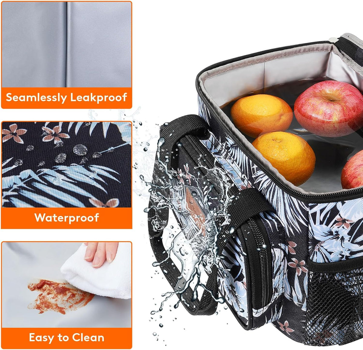 Lifewit Large Lunch Bag for Adults, 24-Can 15L Insulated Lunch Box Leakproof Soft Cooler Cooling Tote for Men Women, Waterproof Reusable Cooler Bags for Work Office Outdoor Picnic Camping, Black - PuriLite