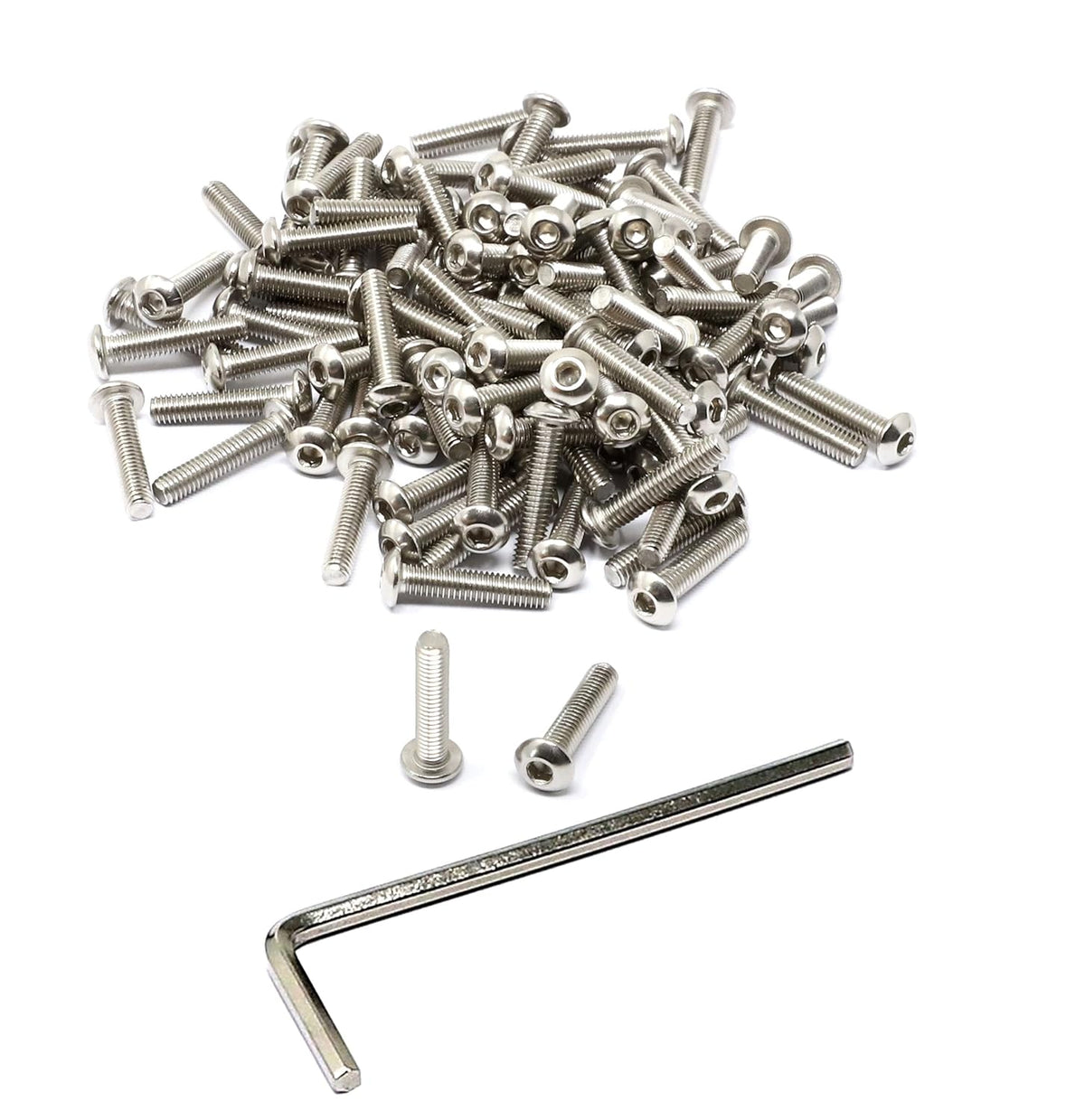 iexcell 50 Pcs M6 x 20mm Thread Pitch 1 mm Stainless Steel 304 Hex Socket Button Head Cap Screws Bolts Kit - PuriLite