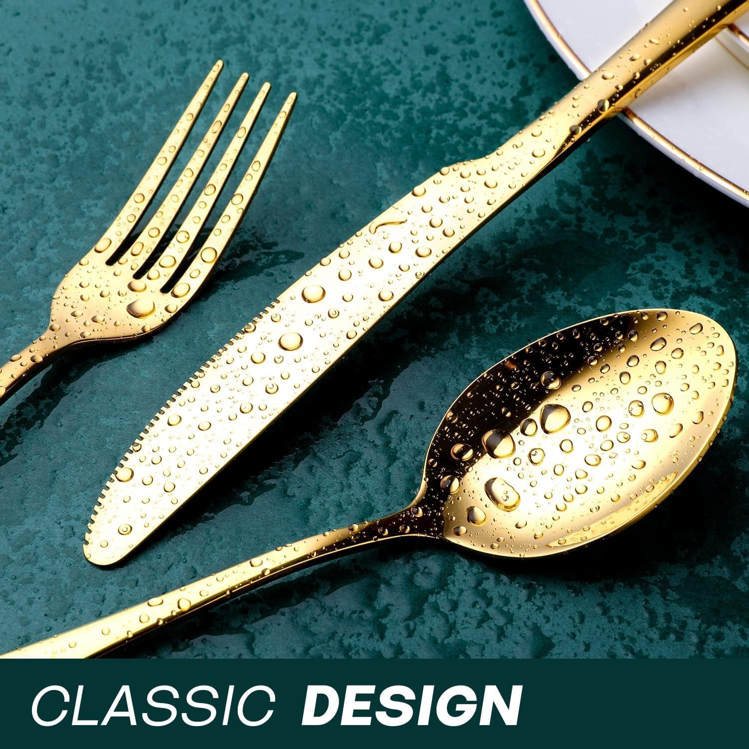 Purilite Select 24-Piece Gold Silverware Set - PuriLite