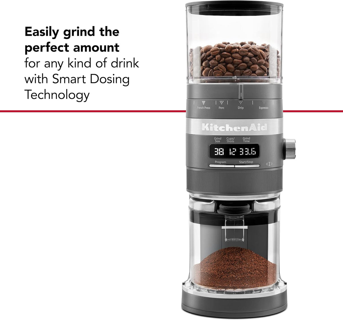 KitchenAid Burr Coffee Grinder, Black Matte, KCG8433BM - PuriLite