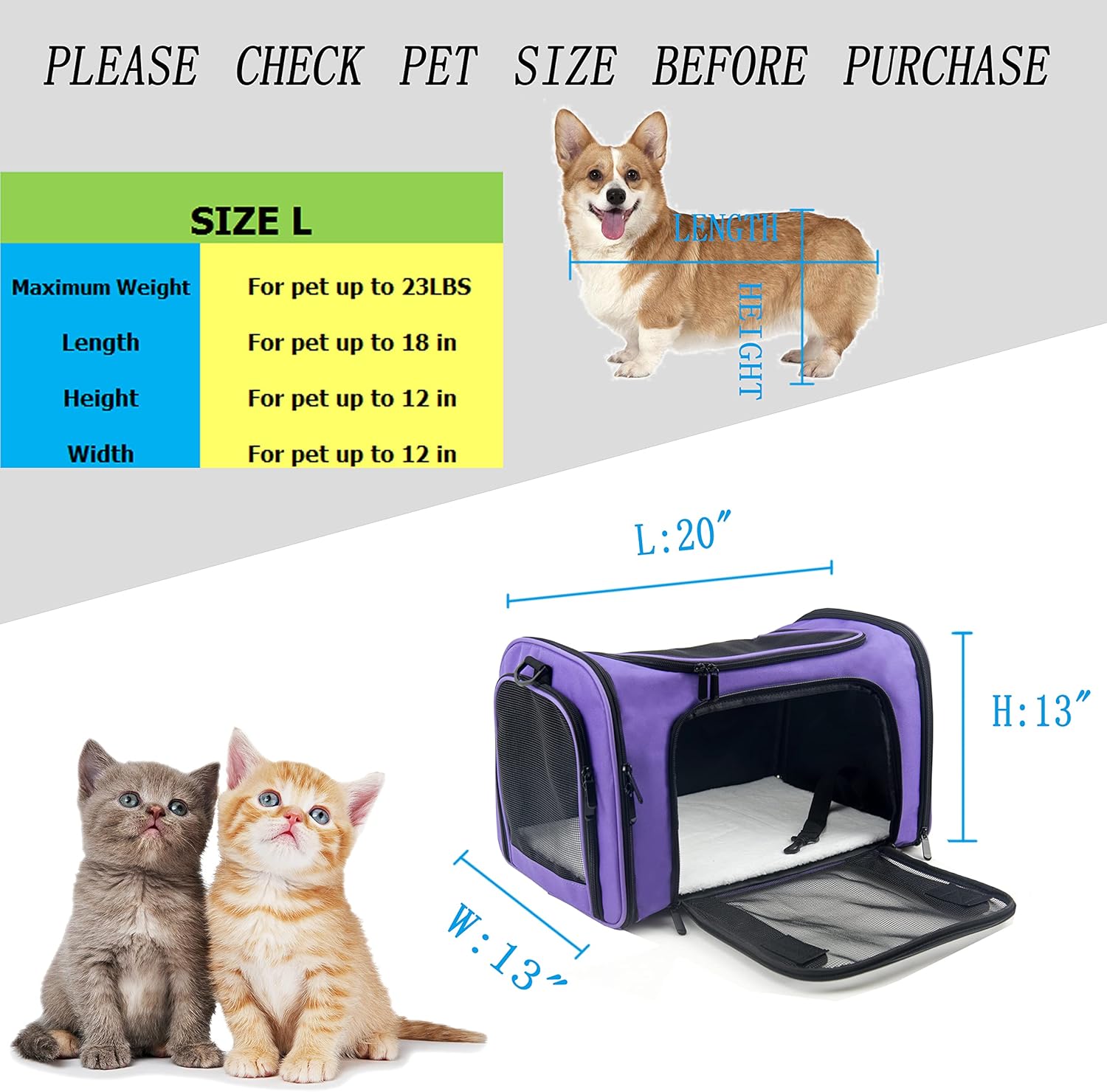 NextFri Soft Sided Carrier for Cats Dogs,TSA Airline Approved Collapsible Travel Pet Carrier (Magenta, Medium) - PuriLite