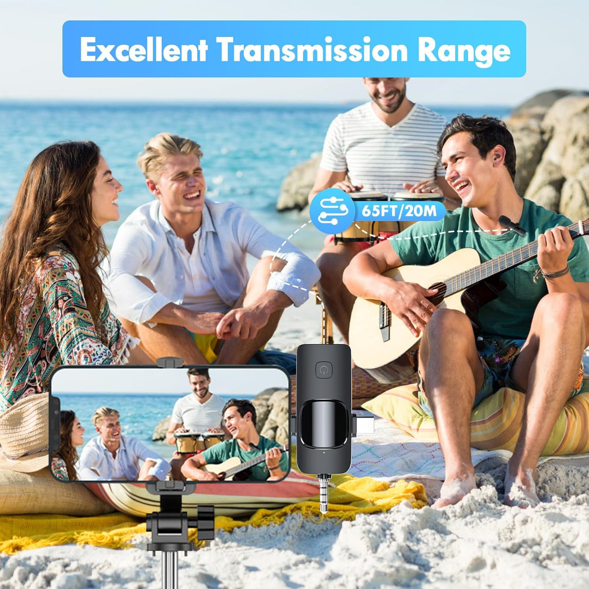 3 in 1 Wireless Lavalier Microphone for iPhone iPad Android Camera USB-C, Mini Microphone with Noise Reduction, Plug-Play Wireless Microphone for YouTube, Video Recording, Interviews, TikTok, Vlog - PuriLite