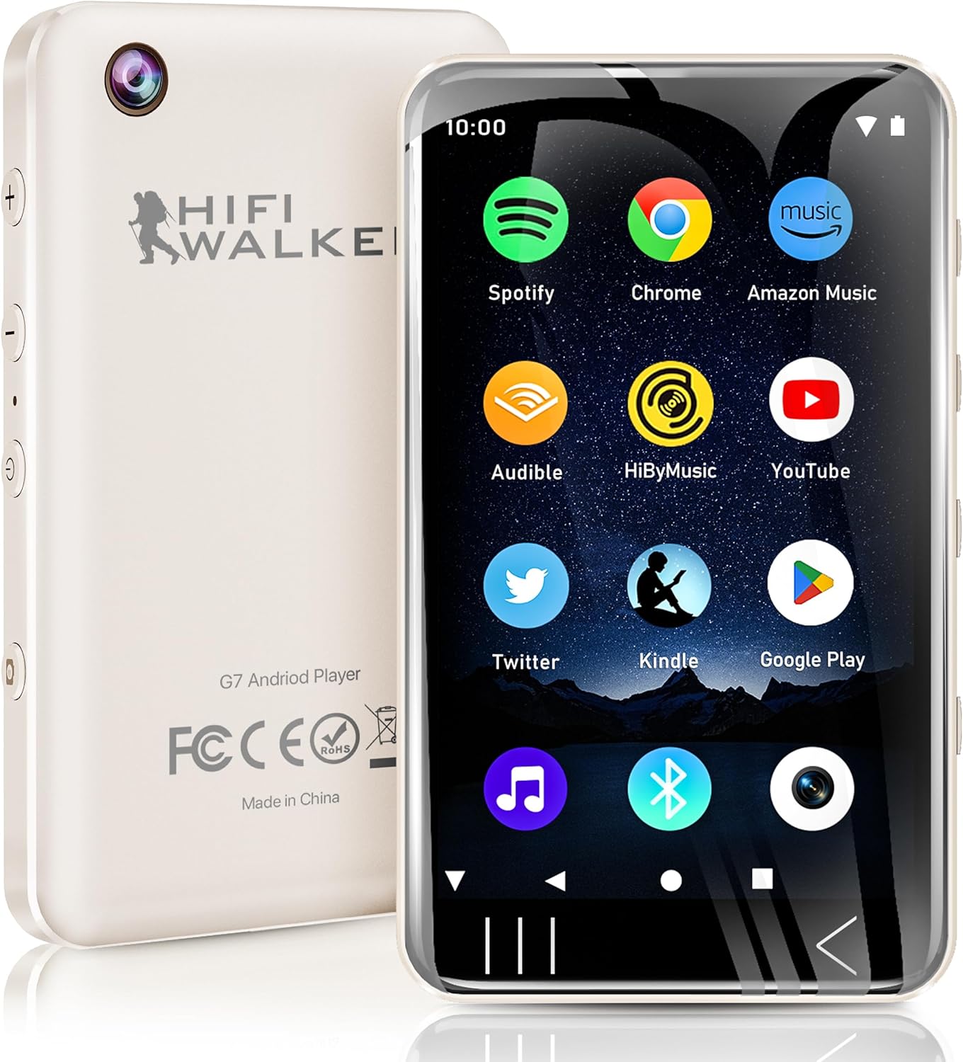 MP3 Player with Bluetooth and WiFi, Music Player with Camera Spotify Pandora,Amazon Music, 4" Touch Screen Android MP4 MP3 Player with Speaker 144GB MP4 & MP3 Player for Travel Sport - PuriLite