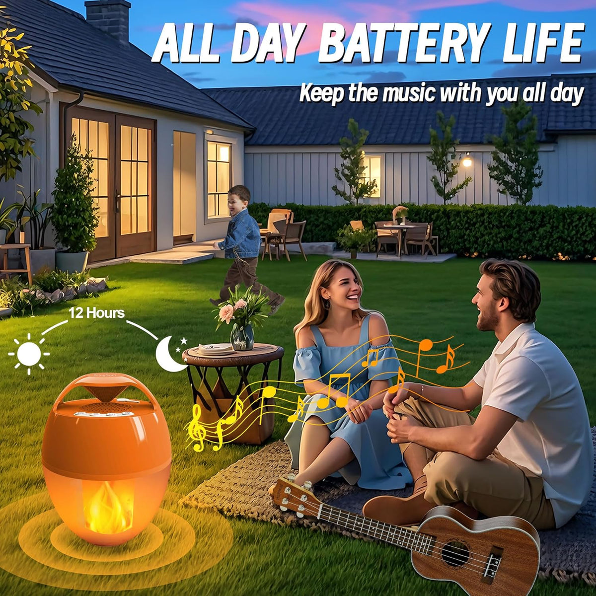KingSom Bluetooth Pool Speaker, Floating Pool Speakers with LED Flame Light, IP68 Waterproof Hot Tub Speakers,Floating Bluetooth speaker for Pool,Loud Stereo Sound,Hands-Free,24H Playtime pool Speaker - PuriLite