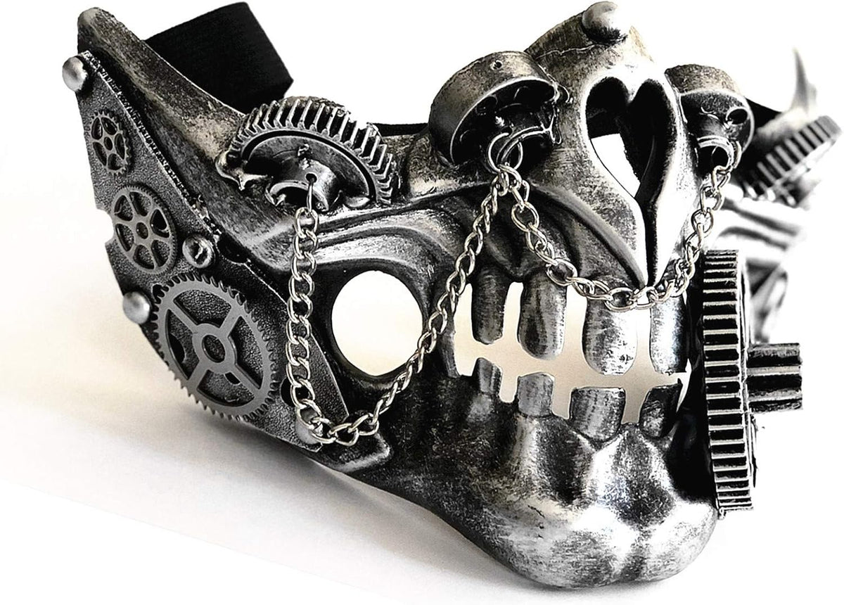 Storm buy] Steampunk Style Metallic Half Bottom Face Mask Halloween Costume Cosplay - PuriLite