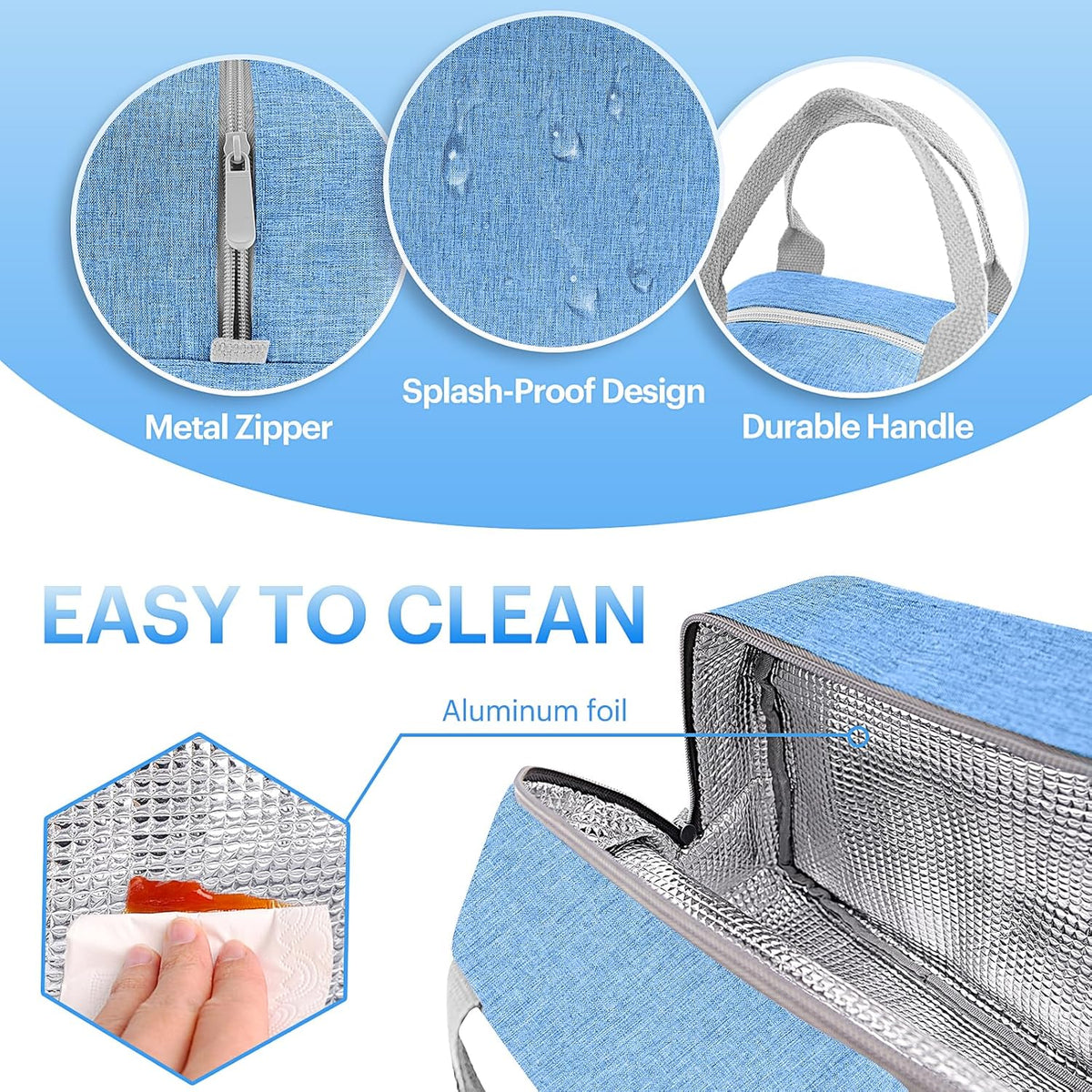 Lunch Bag for Women & Men Adult Insulated Lunch Box, Small Leakproof Cooler Food Lunch Containers Reusable High Capacity Lunch Tote Bags for Work, Travel, Outdoor - PuriLite
