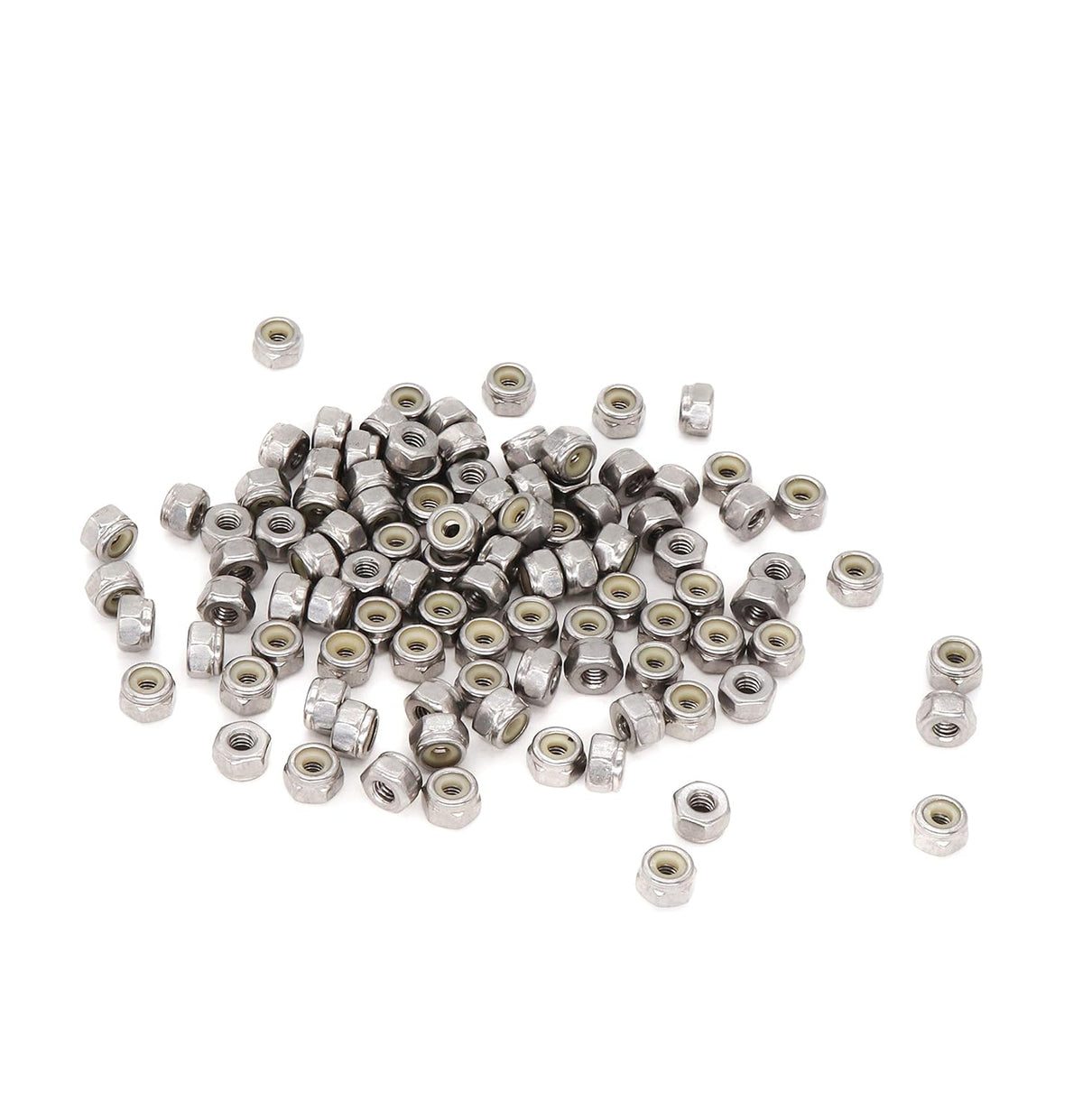binifiMux 50pcs 1/4-20 Nylon Inserted Self Locking Nuts 304 Stainless Steel - PuriLite