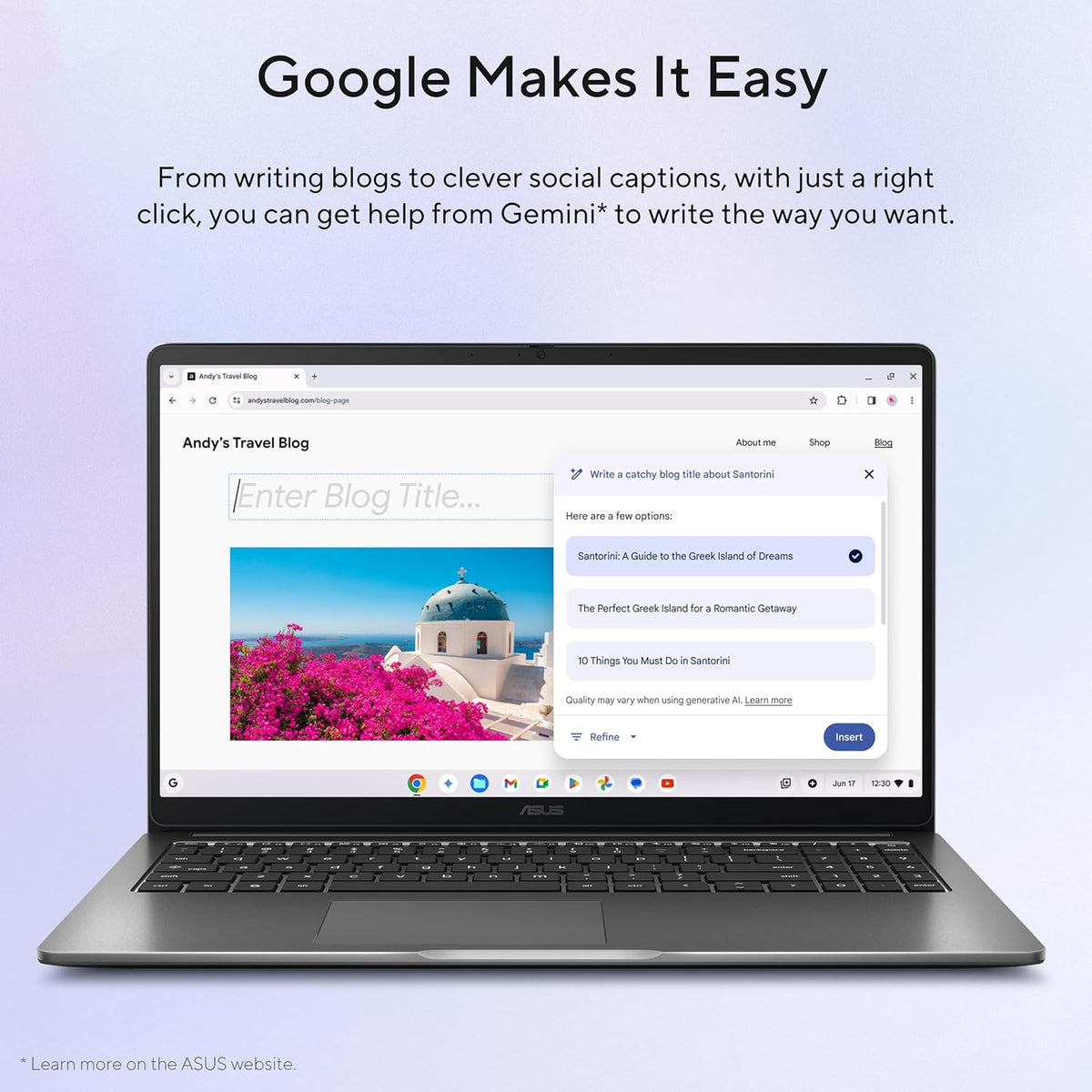 ASUS Chromebook Plus CX15, 15.6” 16:9 FHD (1920 x 1080) Anti-Glare Display, Intel® Core™ 3-N355 Processor, 128GB Storage, 8GB RAM, ChromeOS, Rock Grey, CX1505CTA-AS31-CB - PuriLite