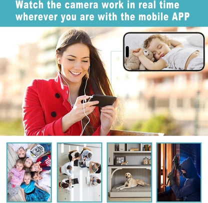 Smoke Detector Wireless Security Camera WiFi Indoor Camera Dome Surveillance System with Night Vision,Motion Detection, for Home - PuriLite