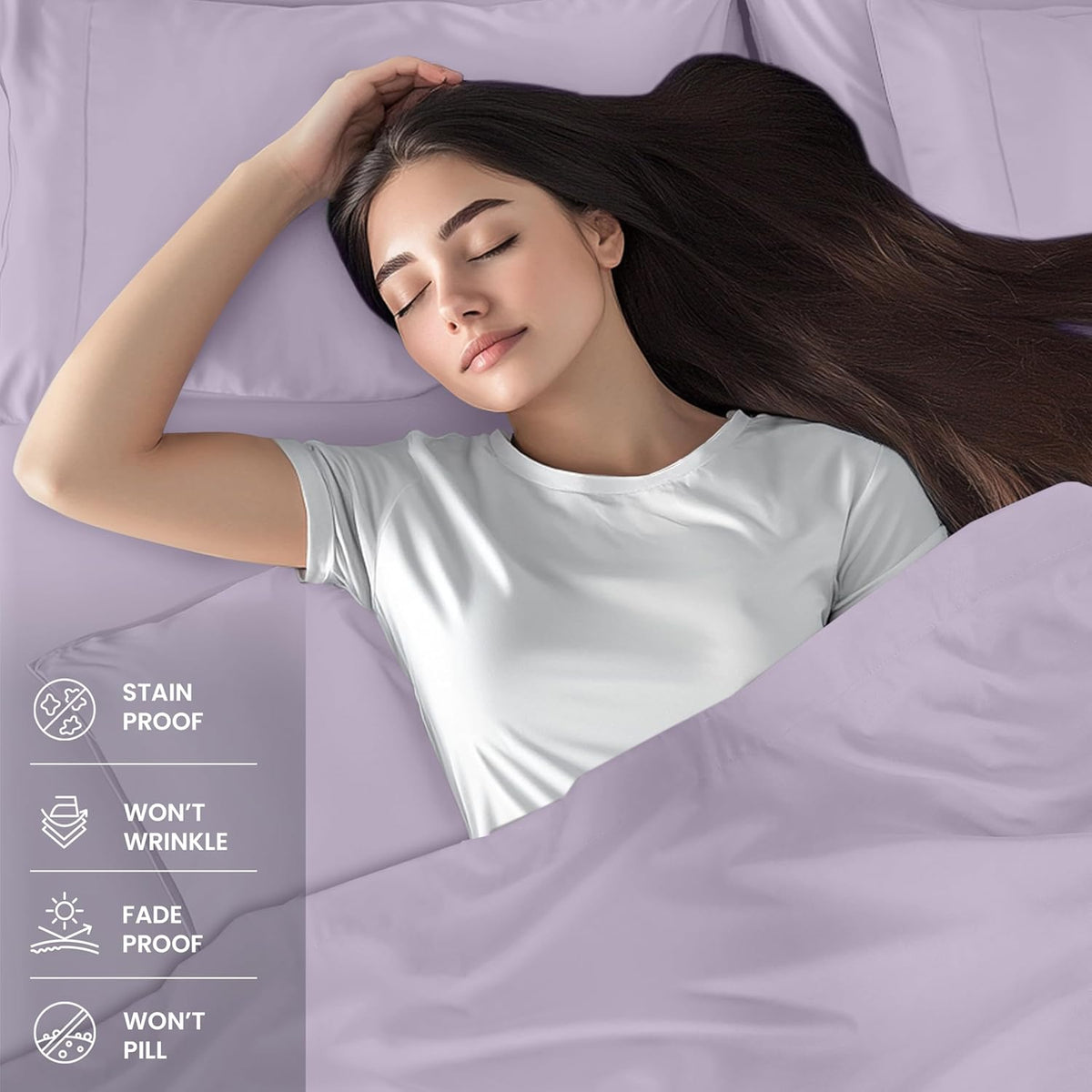 Utopia Bedding Queen Bed Sheet Set - 4 Piece Bedding - Soft Brushed Microfiber Fabric - Shrinkage & Fade Resistant - Easy Care (White) - PuriLite