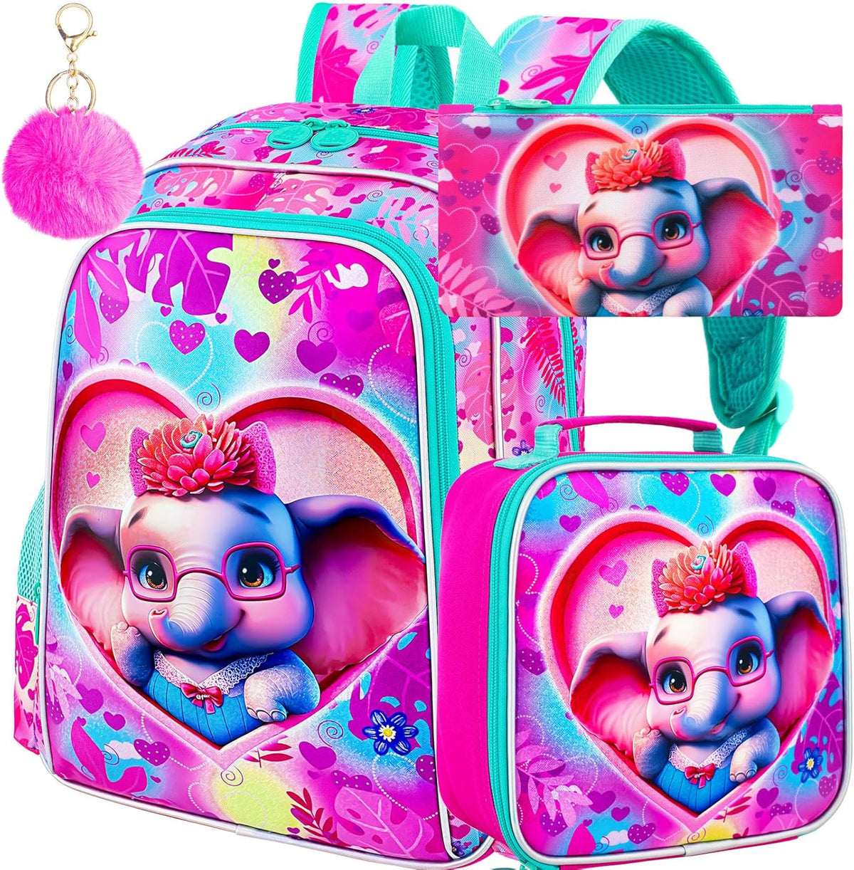 3pcs Backpack for Boys and Girls, 16” Kids Kindergarten Bookbag with Lunch Box, Cute Elementary Backpacks for Boy Girl - PuriLite