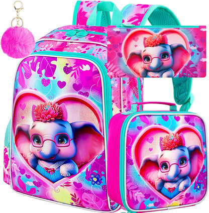 3pcs Backpack for Boys and Girls, 16” Kids Kindergarten Bookbag with Lunch Box, Cute Elementary Backpacks for Boy Girl - PuriLite
