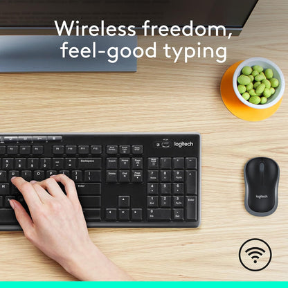 Logitech MK295 Wireless Mouse & Keyboard Combo with SilentTouch Technology, Full Numpad, Advanced Optical Tracking, Lag-Free Wireless, 90% Less Noise - Graphite - PuriLite