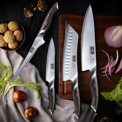 HOSHANHO 16-Piece Knife Set, Japanese High Carbon Stainless Steel Kitchen Knife Set, Ultra Sharp Chef Knife Block Set with Sharpener - PuriLite