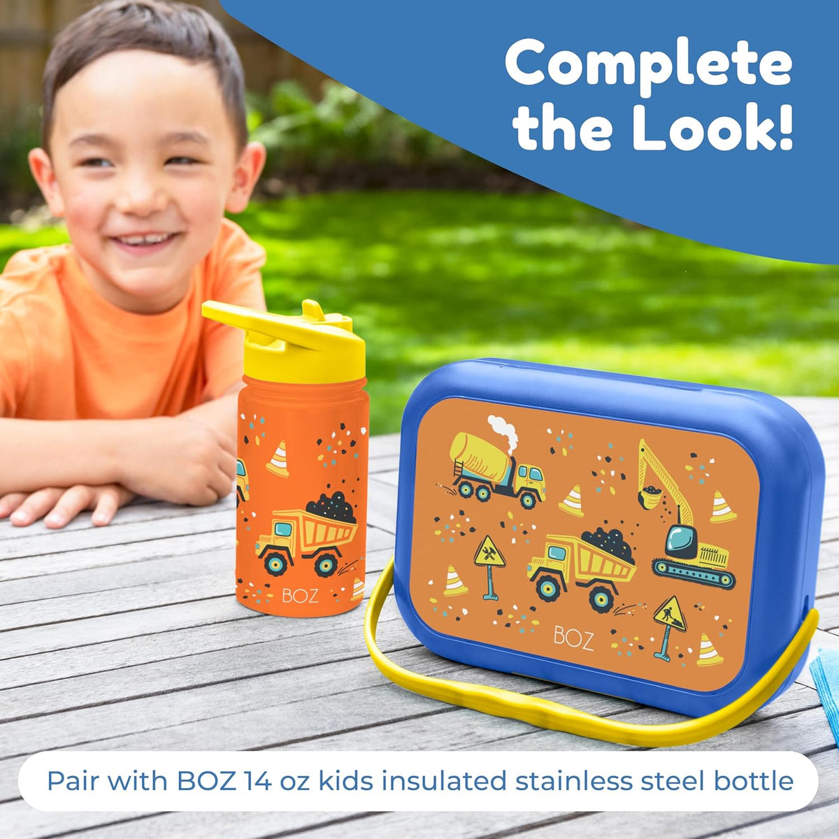 BOZ Kids Bento Lunch Box - 4 Compartment Kids Lunch Containers for Ages 3 to 7 - Leak Proof, Dishwasher Safe - PuriLite