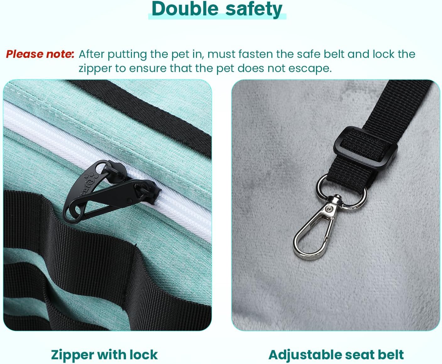 Approved Collapsible Cat Soft-Sided Carriers, Breathable Pet Carriers up to 5kg/12lbs, Portable Dog Carrier Great for Travel, Outdoor, Hiking, Camping(Gray) - PuriLite