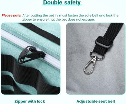 Approved Collapsible Cat Soft-Sided Carriers, Breathable Pet Carriers up to 5kg/12lbs, Portable Dog Carrier Great for Travel, Outdoor, Hiking, Camping(Gray) - PuriLite
