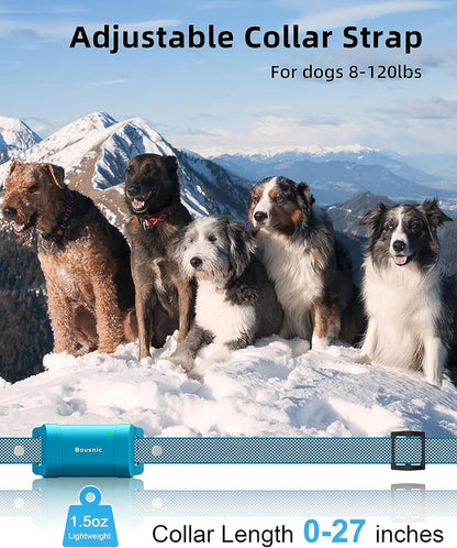 Bousnic Dog Shock Collar with Remote - [New Edition] 4000FT Dog Training Collar for Large Medium Small Dogs (8-120lbs) Waterproof Rechargeable E Collar with Beep, Vibration, Safe Shock (Grey) - PuriLite